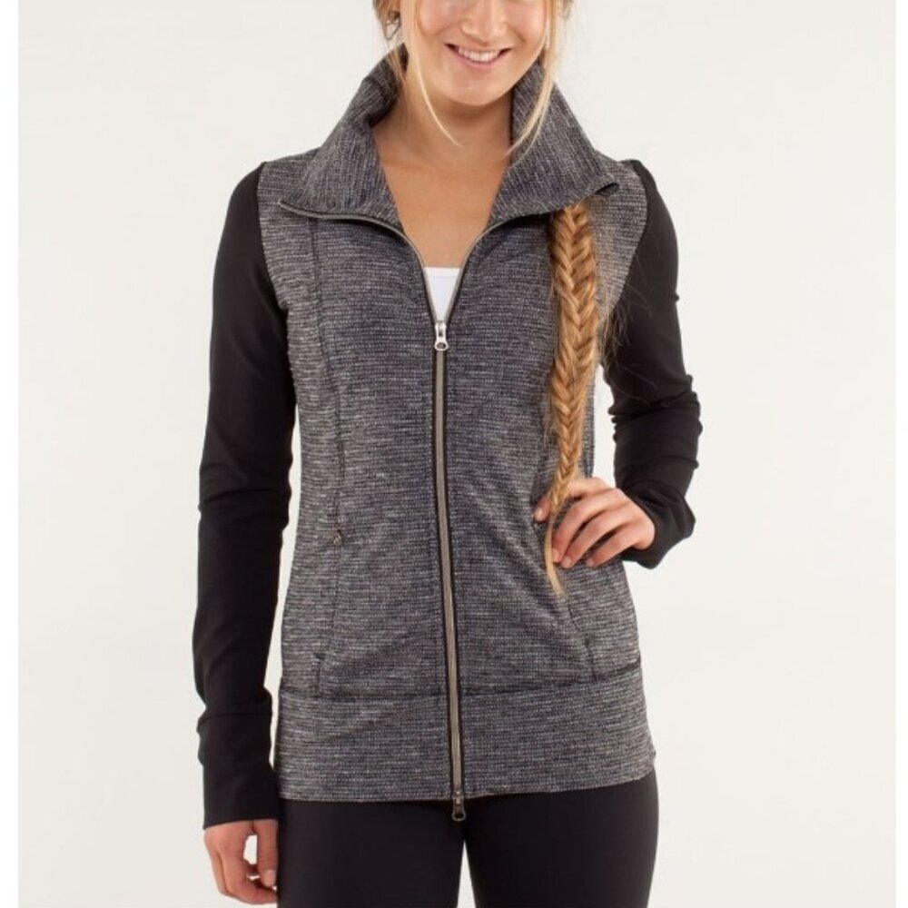 Lululemon Daily Yoga Jacket Coco Pique Black Size 6